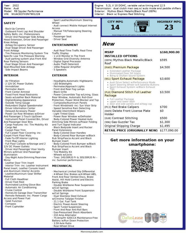 2022 Audi R8 5.2 V10 performance Spyder