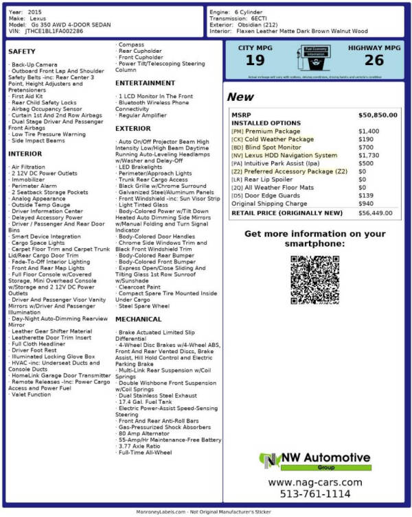 2015 Lexus GS 350 Crafted Line