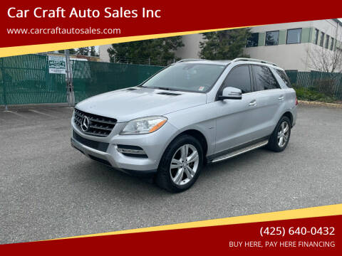 2012 Mercedes-Benz M-Class for sale at Car Craft Auto Sales Inc in Lynnwood WA