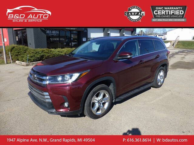 2017 Toyota Highlander for sale at B&D Auto Sales Inc in Grand Rapids MI