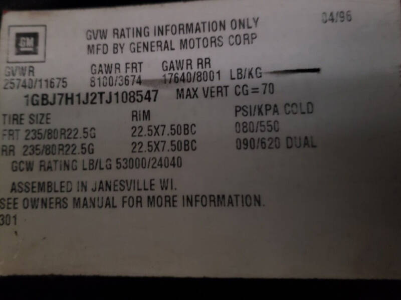 1996 Chevrolet Kodiak C7500