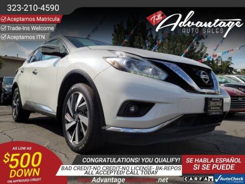 2017 Nissan Murano for sale at ADVANTAGE AUTO SALES INC in Bell CA
