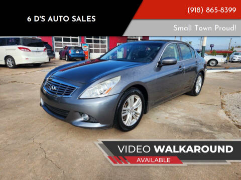 2011 Infiniti G25 Sedan for sale at 6 D's Auto Sales in Mannford OK