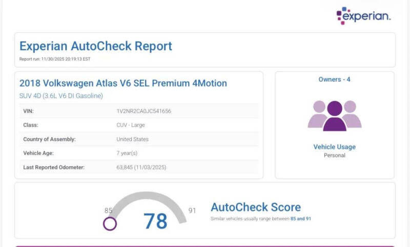 2018 Volkswagen Atlas V6 SEL Premium 4Motion