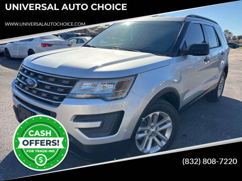 2016 Ford Explorer for sale at UNIVERSAL AUTO CHOICE in Houston TX