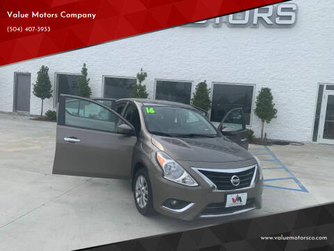 2016 Nissan Versa for sale at Value Motors Company in Marrero LA