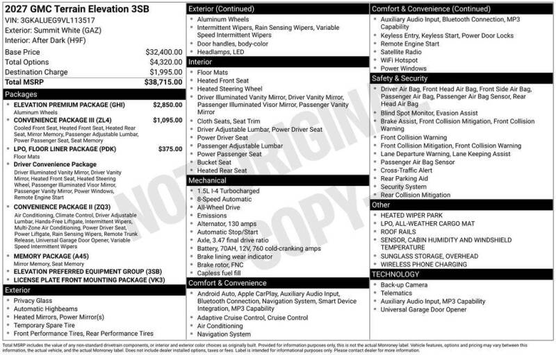2027 GMC Terrain Elevation