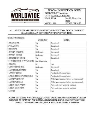 1956 Mercedes-Benz 190-Class