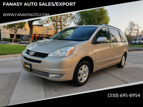 2004 Toyota Sienna for sale at FANASY AUTO SALES/EXPORT in Yorba Linda CA