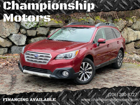 2016 Subaru Outback for sale at Championship Motors in Redmond WA