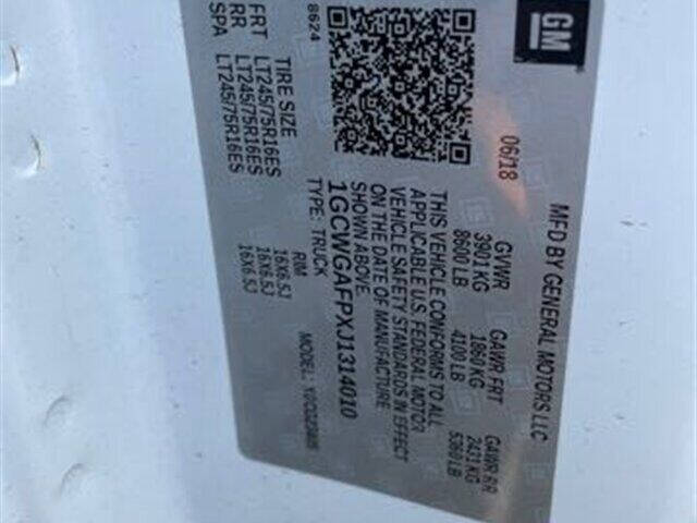 2018 Chevrolet Express 2500