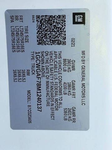 2021 Chevrolet Express 2500