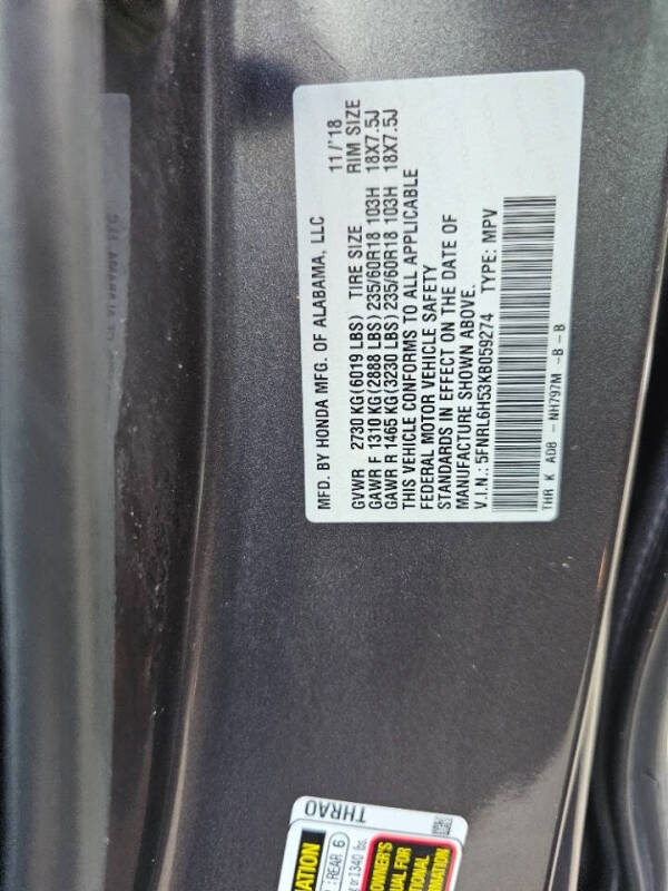 2019 Honda Odyssey EX