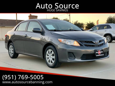 2011 Toyota Corolla for sale at Auto Source in Banning CA