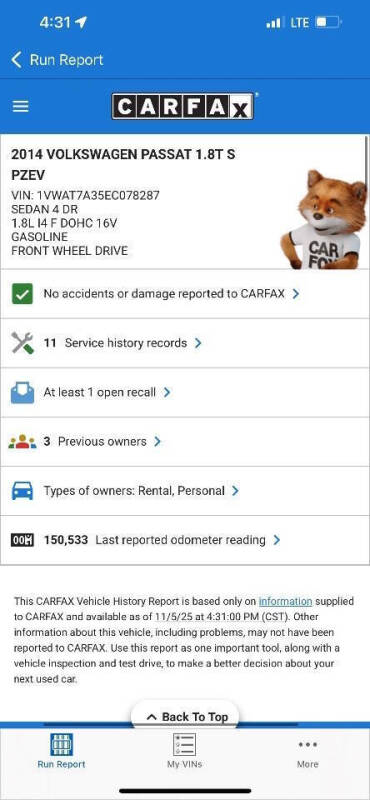 2014 Volkswagen Passat 1.8T Wolfsburg Edition PZEV