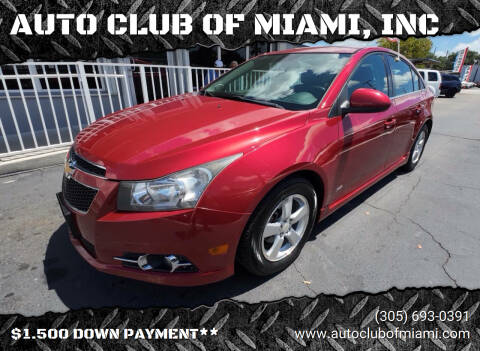 2013 Chevrolet Cruze for sale at AUTO CLUB OF MIAMI, INC in Miami FL