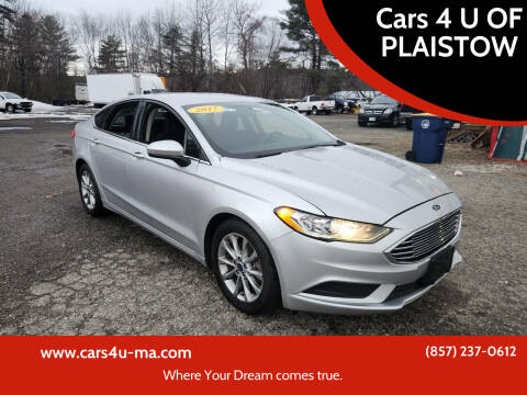 2017 Ford Fusion for sale at Cars 4 U OF PLAISTOW in Plaistow NH