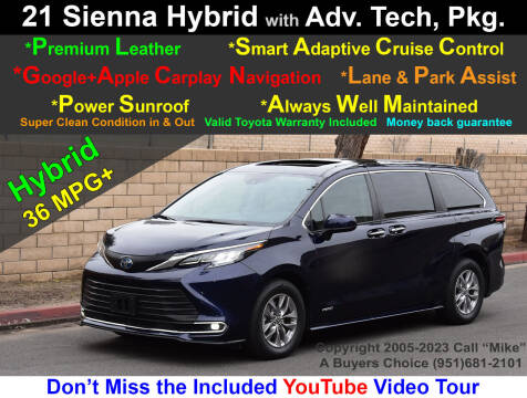2021 Toyota Sienna for sale at A Buyers Choice in Jurupa Valley CA
