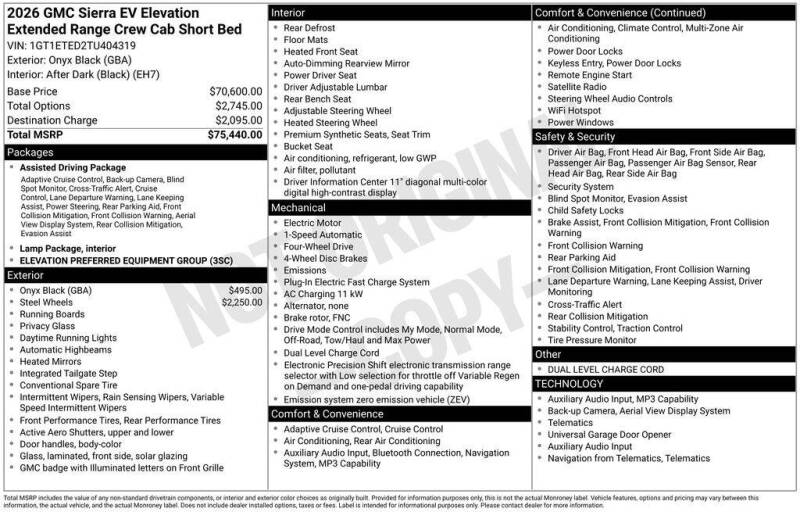 2026 GMC Sierra EV Elevation