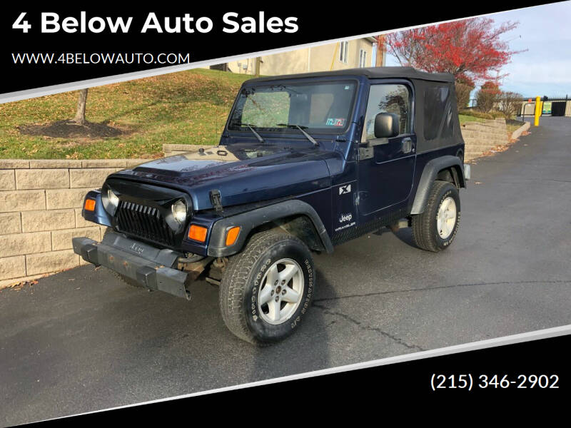 2003 Jeep Wrangler for sale at 4 Below Auto Sales in Willow Grove PA