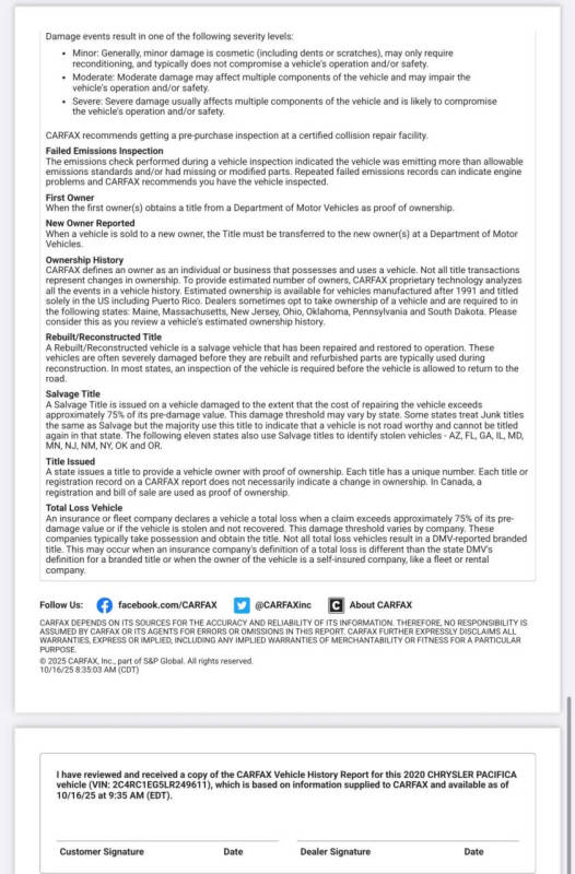 2020 Chrysler Pacifica