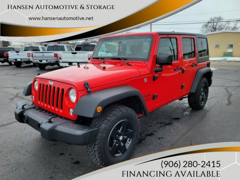 2016 Jeep Wrangler Unlimited for sale at Hansen Automotive & Storage in Escanaba MI