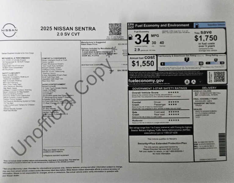 2025 Nissan Sentra SV