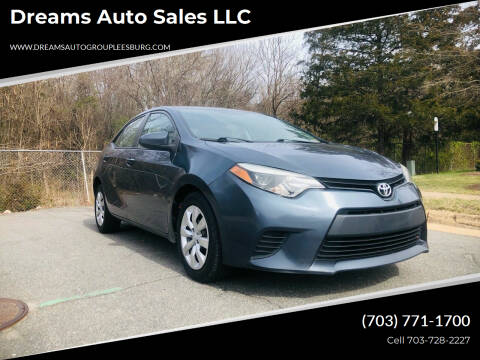 2014 Toyota Corolla for sale at Dreams Auto Sales LLC in Leesburg VA