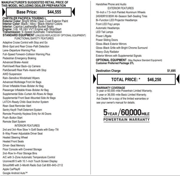 2024 Chrysler Pacifica Touring L