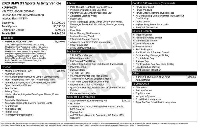 2020 BMW X1 xDrive28i