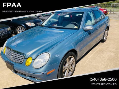 2005 Mercedes-Benz E-Class for sale at FPAA in Fredericksburg VA