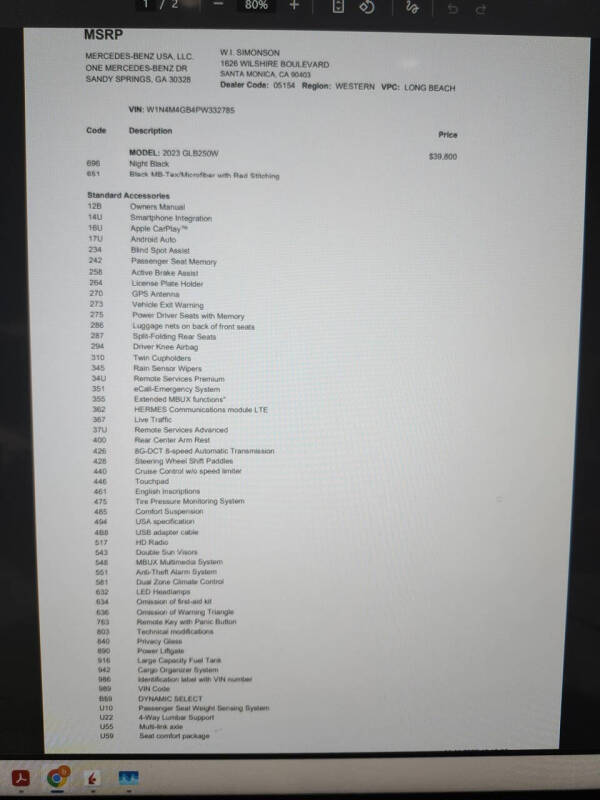 2023 Mercedes-Benz GLB GLB 250