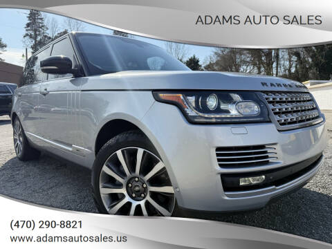2014 Land Rover Range Rover for sale at Adams Auto Sales in Gainesville GA