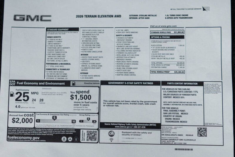 2026 GMC Terrain Elevation