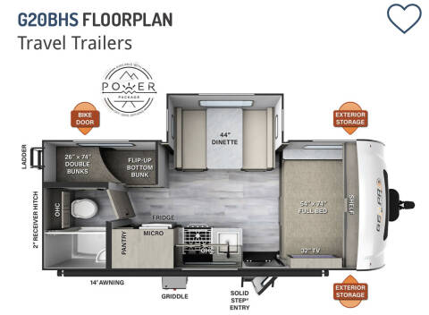 2023 SHOW PRICING!!! Rockwood Geo-Pro 20BHS for sale at McDowell RV Sales, Inc in North Branch MI