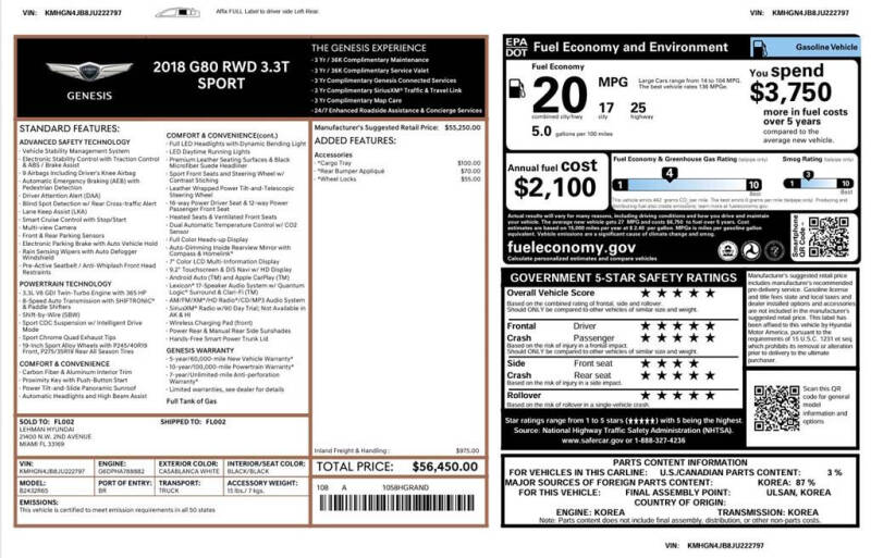 2018 Genesis G80