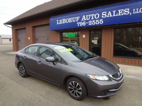 2014 Honda Civic for sale at LeBoeuf Auto Sales in Waterford PA
