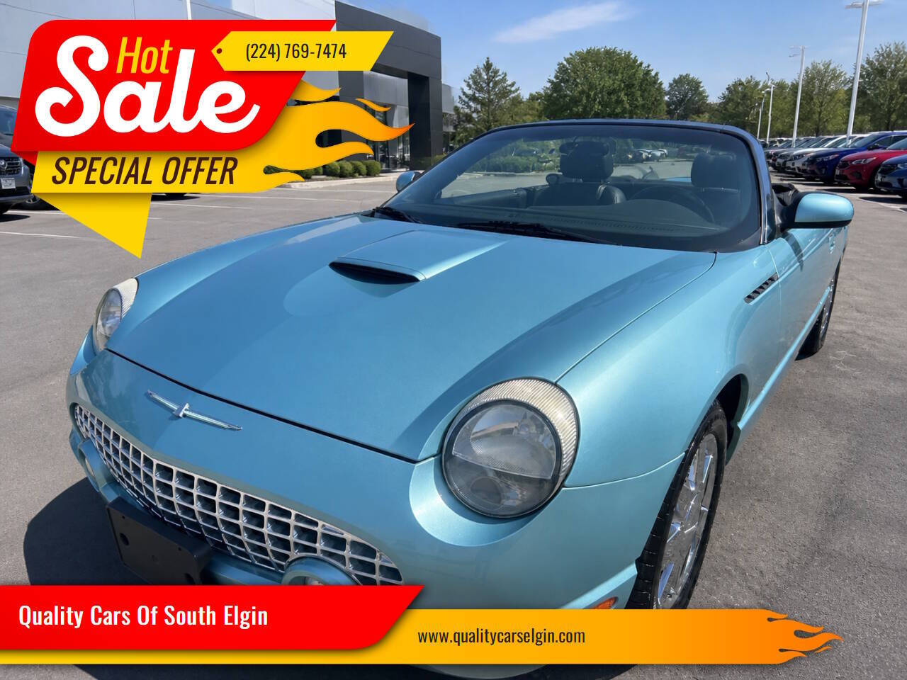Teal (Turquoise) 2002 Ford Thunderbird Convertible Rear-Wheel Drive 5-Speed Automatic