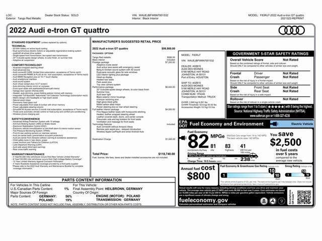 2022 Audi e-tron GT quattro Prestige