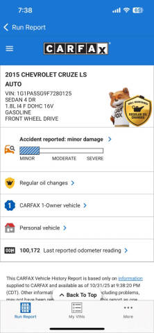 2015 Chevrolet Cruze LS Auto