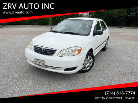 2007 Toyota Corolla for sale at ZRV AUTO INC in Brea CA
