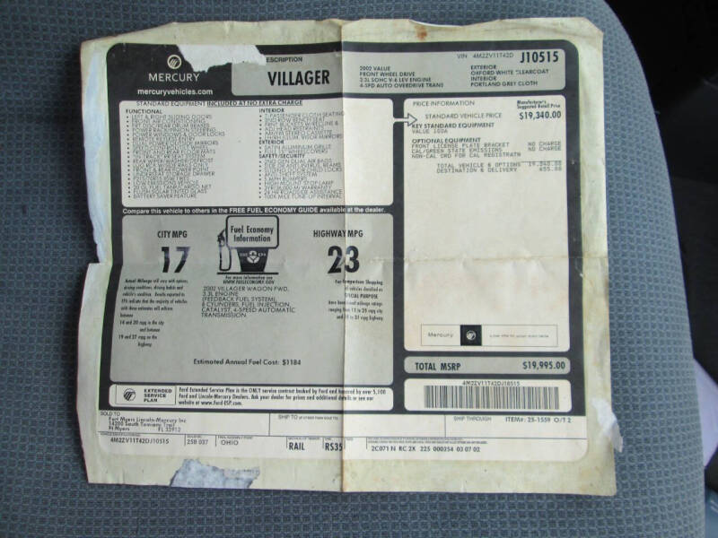2002 Mercury Villager Base - Photo 53