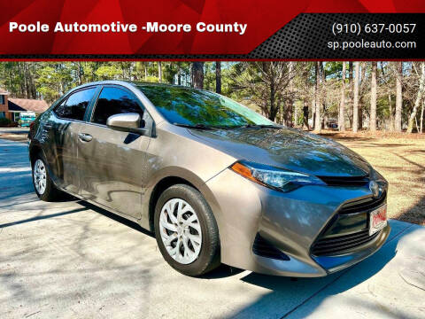 2019 Toyota Corolla for sale at Poole Automotive in Laurinburg NC