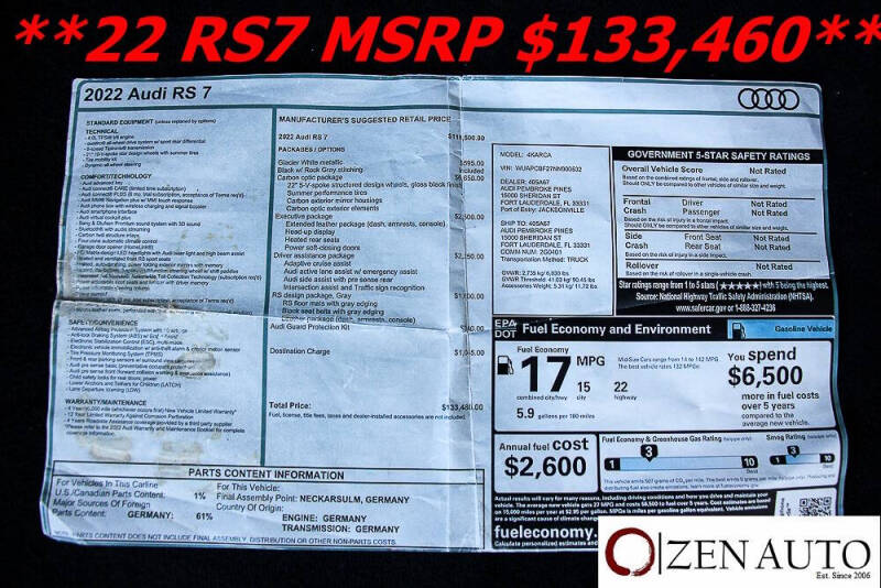 2022 Audi RS 7 4.0T quattro