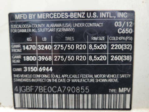 2012 Mercedes-Benz GL-Class GL 450 4MATIC