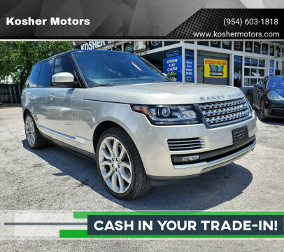 2015 Land Rover Range Rover for sale at Kosher Motors in Hollywood FL