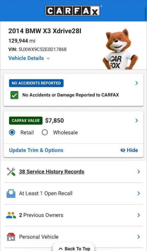 2014 BMW X3 xDrive28i