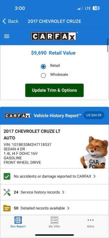 2017 Chevrolet Cruze LT Auto