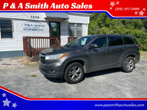 2014 Toyota Highlander for sale at P & A Smith Auto Sales in Garner NC