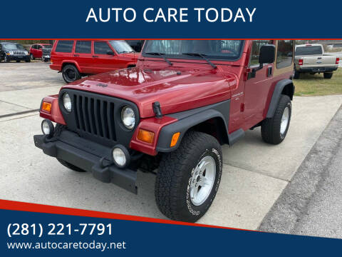 1998 Jeep Wrangler for sale at AUTO CARE TODAY in Spring TX